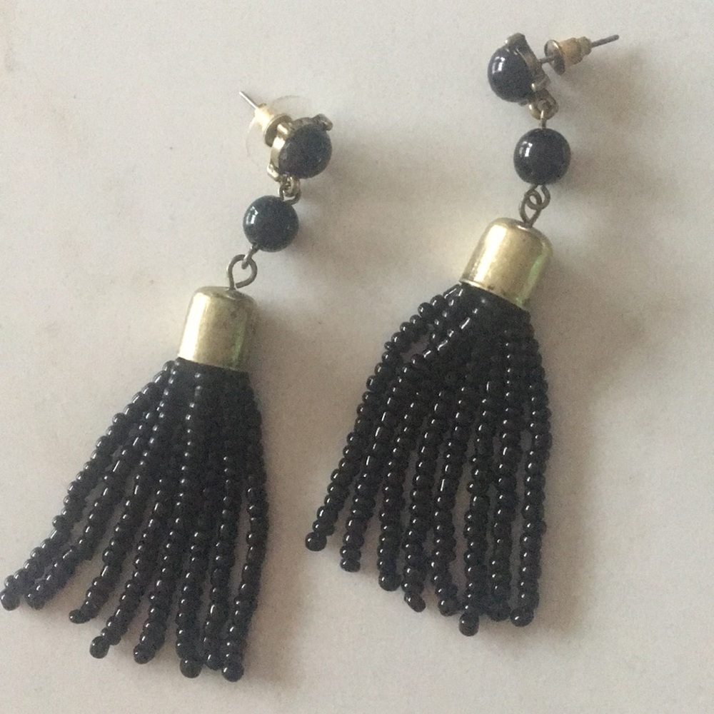Black statement earrings
